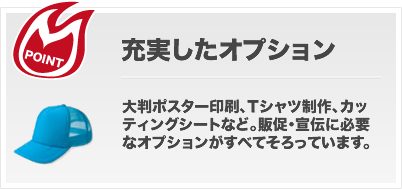 充実したオプション